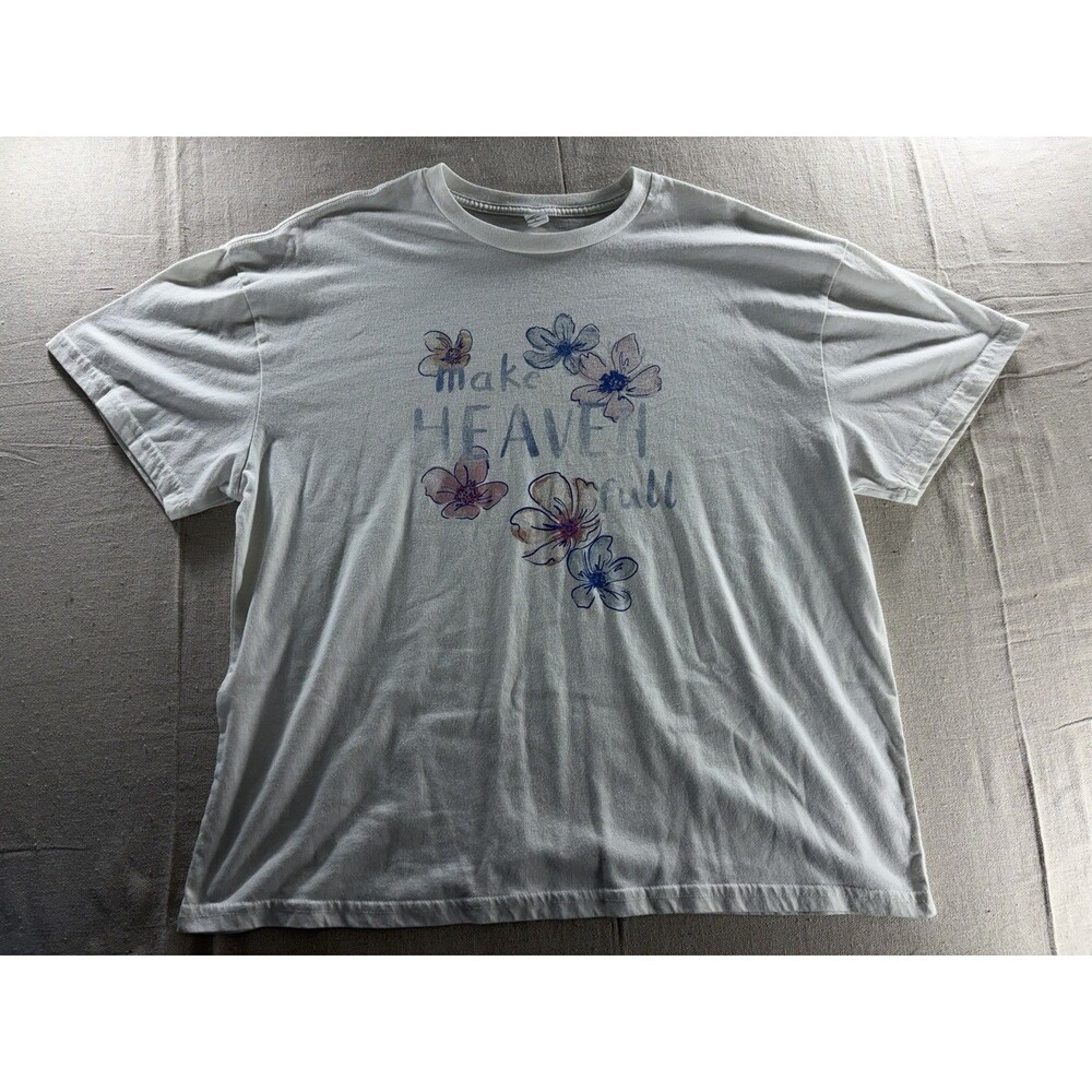 "Make Heaven Full" Floral Graphic Tee - Size L